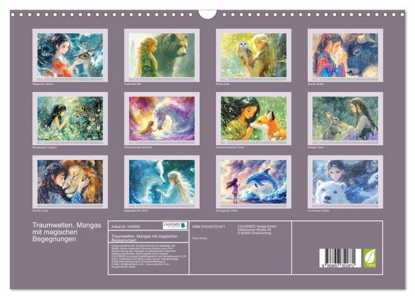Produktbild: Traumwelten. Mangas mit magischen Begegnungen (Wandkalender 2026 DIN A3 quer), CALVENDO Monatskalender