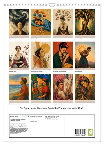 Produktbild: Die Sprache der Wurzeln - Poetische Frauenbilder voller Kraft (Wandkalender 2027 DIN A3 hoch), CALVENDO Monatskalender