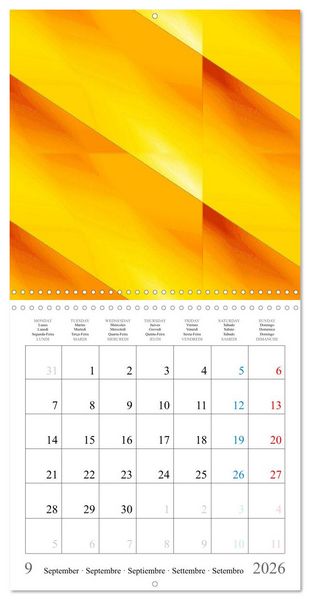 Produktbild: Art abstrait ensoleill&eacute; (Calendrier mural carr&eacute; 2026 30x30 cm) Calendrier double avec une page pour vos prises de notes