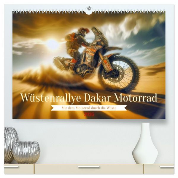 Produktbild: W&uuml;stenrallye Dakar Motorrad (hochwertiger Premium Wandkalender 2026 DIN A2 quer), Kunstdruck in Hochglanz