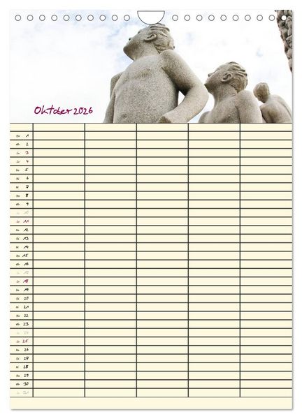 Produktbild: Familienplaner Norwegen (Wandkalender 2026 DIN A4 hoch), CALVENDO Monatskalender
