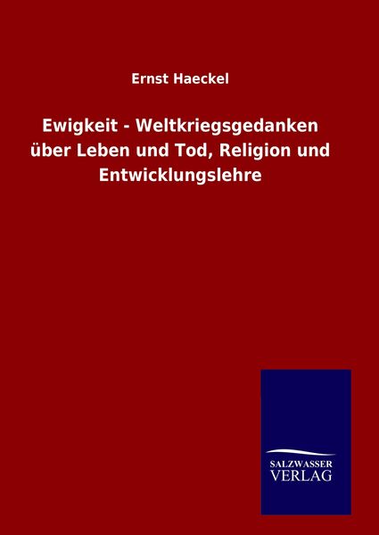 Produktbild: Ewigkeit - Weltkriegsgedanken &uuml;ber Leben und Tod, Religion und Entwicklungslehre