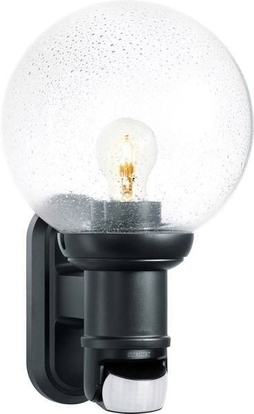 Steinel L 560 S 634216 Außenwandleuchte mit Bewegungsmelder Energiesparlampe, LED E27 60 W Schwarz