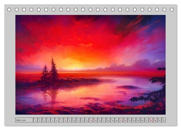 Produktbild: Tr&auml;umereien in Rot (Tischkalender 2026 DIN A5 quer), CALVENDO Monatskalender