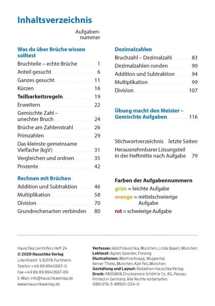 Produktbild: Bruchrechnen ab 6. Klasse, A5-Heft