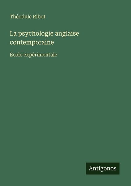Produktbild: La psychologie anglaise contemporaine