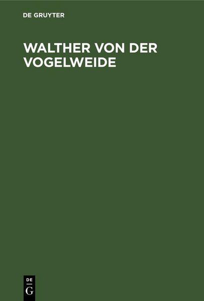 Produktbild: Walther von der Vogelweide