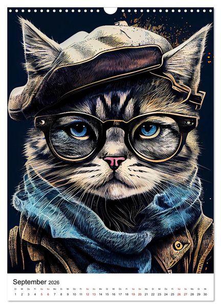 Produktbild: Hipster Katzen (Wandkalender 2026 DIN A3 hoch), CALVENDO Monatskalender