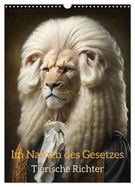 Im Namen des Gesetzes Tierische Richter (Wandkalender 2026 DIN A3 hoch), CALVENDO Monatskalender