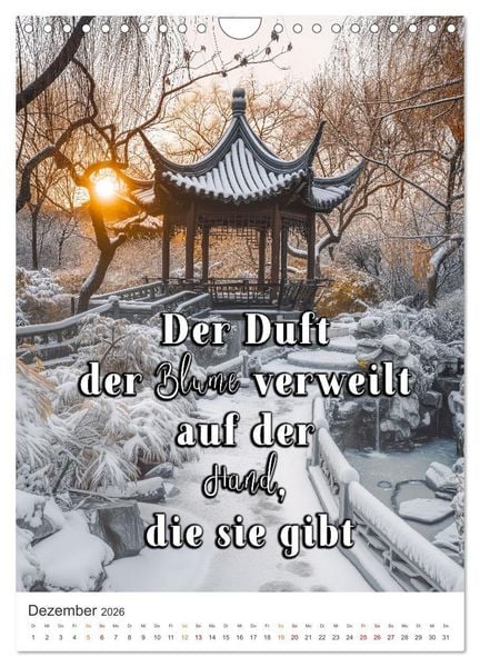 Produktbild: Zen Garten - Wo Natur und Geist in Einklang sind (Wandkalender 2026 DIN A4 hoch), CALVENDO Monatskalender