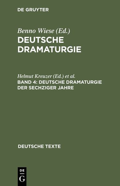 Produktbild: Deutsche Dramaturgie der Sechziger Jahre
