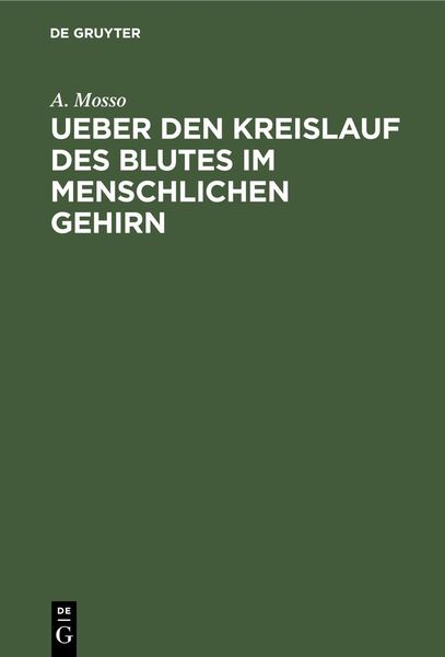 Produktbild: Ueber den Kreislauf des Blutes im menschlichen Gehirn