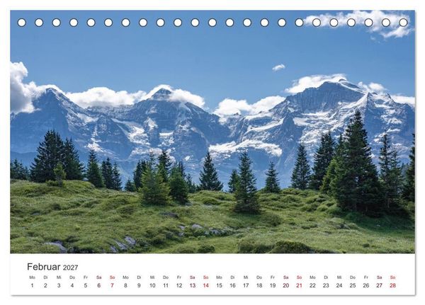 Produktbild: Berner Oberland - Bergwelten (Tischkalender 2027 DIN A5 quer), CALVENDO Monatskalender