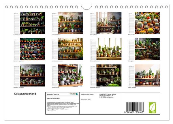 Produktbild: Kaktuszauberland (Wandkalender 2026 DIN A4 quer), CALVENDO Monatskalender