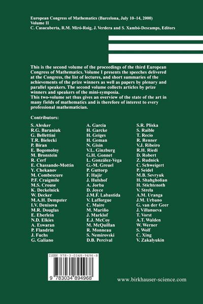 Produktbild: European Congress of Mathematics
