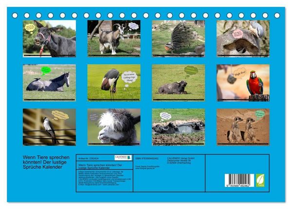 Produktbild: Wenn Tiere sprechen k&ouml;nnten! Der lustige Spr&uuml;che Kalender (Tischkalender 2027 DIN A5 quer), CALVENDO Monatskalender