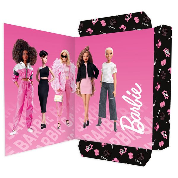 Produktbild: RNK Zeichenmappe Barbie mit Gummizug rosa/schwarz DIN A3