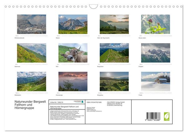 Produktbild: Naturwunder Bergwelt Fellhorn und H&ouml;rnergruppe (Wandkalender 2026 DIN A3 quer), CALVENDO Monatskalender