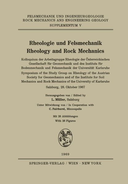 Produktbild: Rheologie und Felsmechanik / Rheology and Rock Mechanics