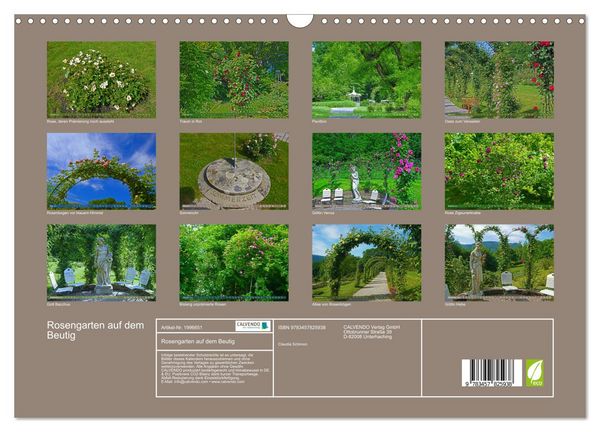 Produktbild: Rosengarten auf dem Beutig (Wandkalender 2026 DIN A3 quer), CALVENDO Monatskalender