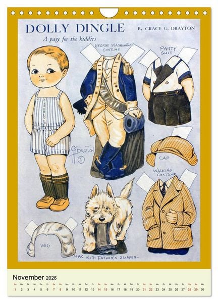 Produktbild: Dolly Dingle Kalender - Anziehpuppen von Grace G. Drayton (Wandkalender 2026 DIN A4 hoch), CALVENDO Monatskalender