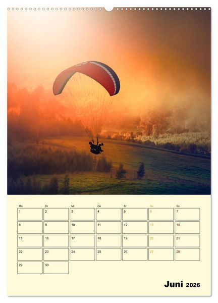 Produktbild: Paragliding - extrem aufregend (Wandkalender 2026 DIN A2 hoch), CALVENDO Monatskalender