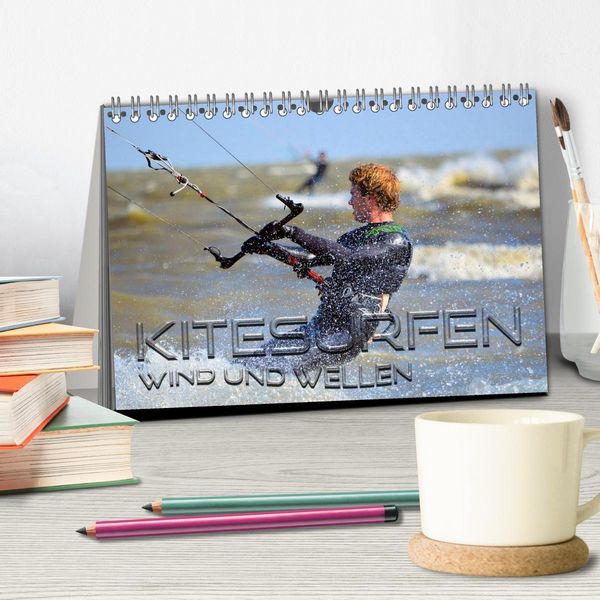 Produktbild: Kitesurfen - Wind und Wellen (Tischkalender 2026 DIN A5 quer), CALVENDO Monatskalender