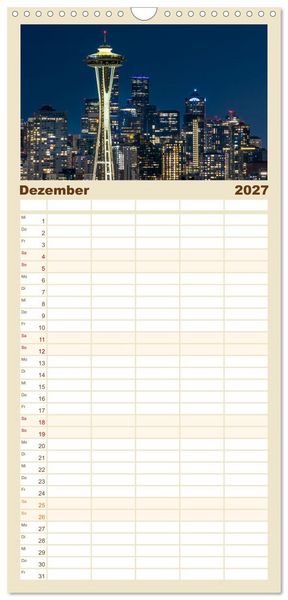 Produktbild: Familienplaner 2027 - Faszination USA - Eine Reise durch Stadt und Natur mit 5 Spalten (Wandkalender, 21 x 45 cm) CALVENDO