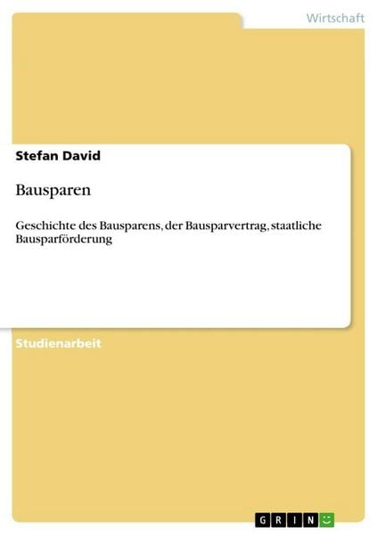 Produktbild: Bausparen