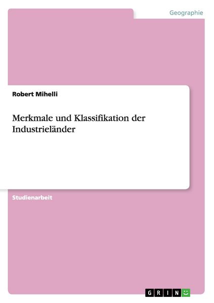 Produktbild: Merkmale und Klassifikation der Industriel&auml;nder