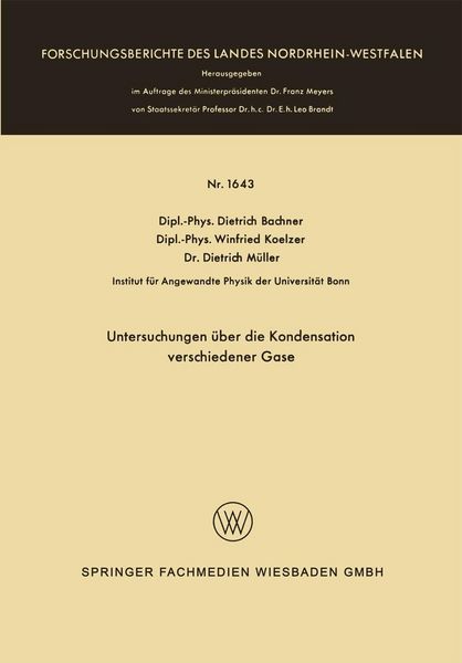 Produktbild: Untersuchungen &uuml;ber die Kondensation verschiedener Gase
