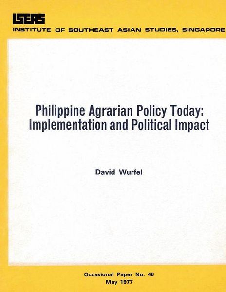 Produktbild: Philippine Agrarian Policy Today