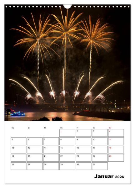 Produktbild: Feuerwerke Terminplaner (Wandkalender 2026 DIN A3 hoch), CALVENDO Monatskalender