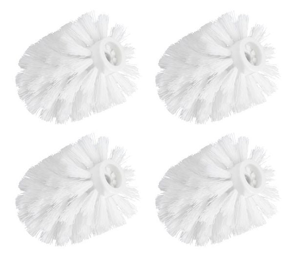 Produktbild: Ersatzb&uuml;rstenkopf 4er, wei&szlig;, Kunststoff, &Oslash;7,5cm, f&uuml;r alle g&auml;ngigen WC-Garnituren