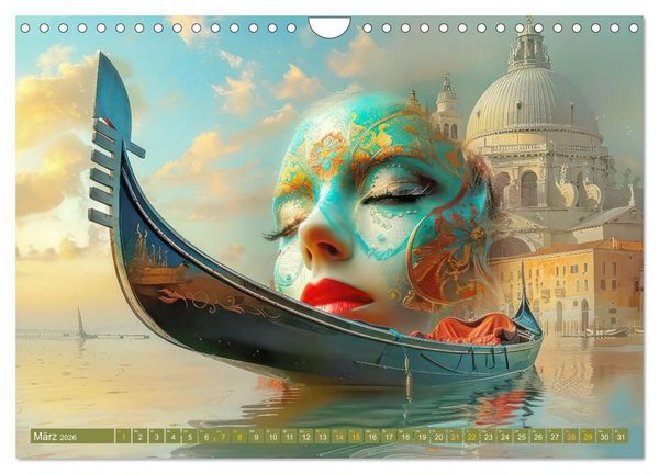 Produktbild: Theatralische surreale Szenen im venezianischen Stil (Wandkalender 2026 DIN A4 quer), CALVENDO Monatskalender