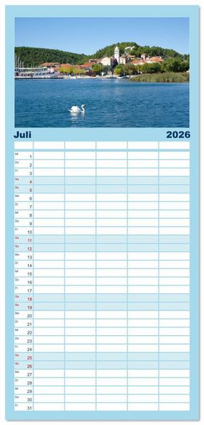 Produktbild: Familienplaner 2026 - Dalmatien - Stille Orte mit 5 Spalten (Wandkalender, 21 x 45 cm) CALVENDO