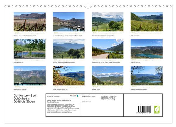 Produktbild: Der Kalterer See - Sch&ouml;nheit in S&uuml;dtirols S&uuml;den (Wandkalender 2026 DIN A3 quer), CALVENDO Monatskalender