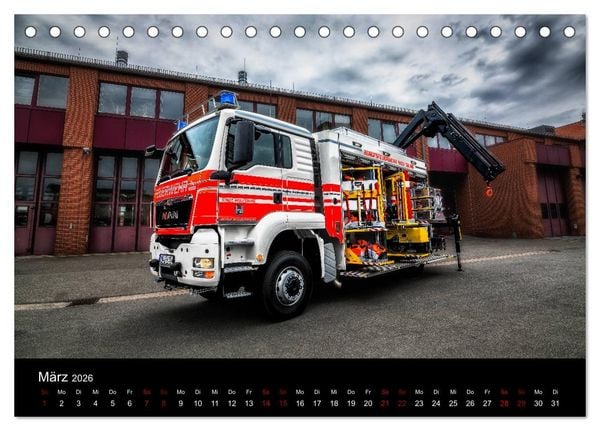 Produktbild: Feuerwehr und Rettungsdienst (Tischkalender 2026 DIN A5 quer), CALVENDO Monatskalender