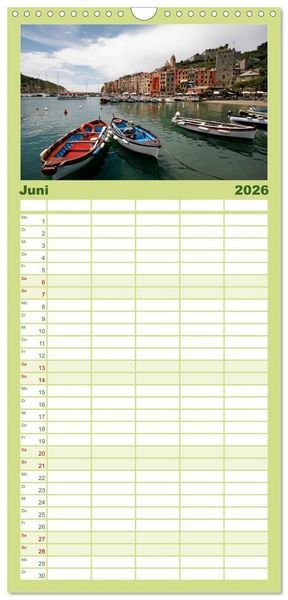 Produktbild: Familienplaner 2026 - Traumhaftes Italien mit 5 Spalten (Wandkalender, 21 x 45 cm) CALVENDO