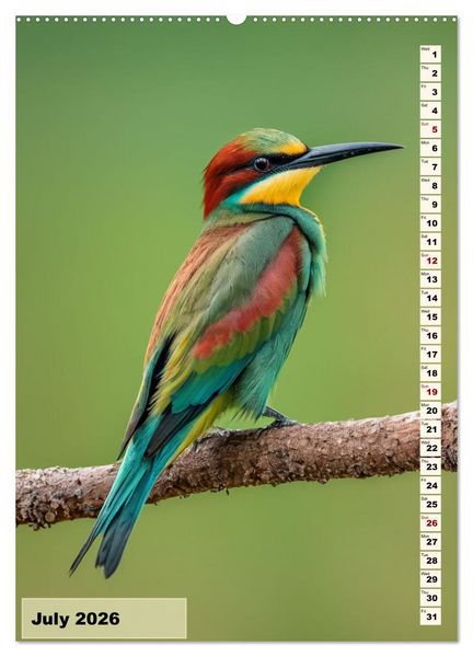 Produktbild: Colourful birds (High Quality Premium Wall Calendar 2026 DIN A2 portrait),CALVENDO 12 Month Wall Calendar