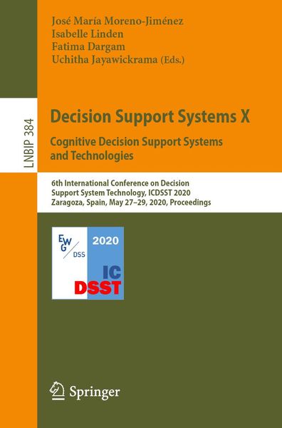 Produktbild: Decision Support Systems X: Cognitive Decision Support Systems and Technologies
