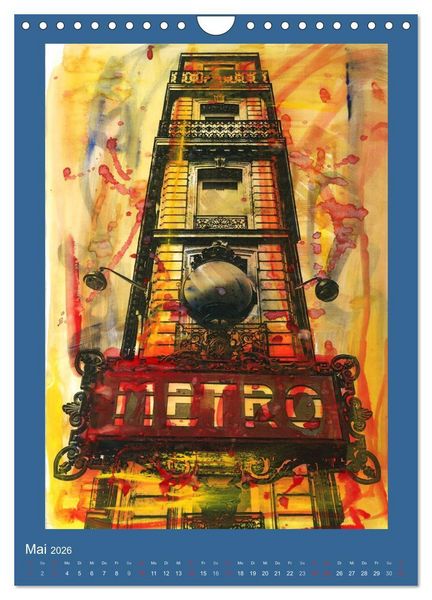 Produktbild: bemaltes Paris (Wandkalender 2026 DIN A4 hoch), CALVENDO Monatskalender