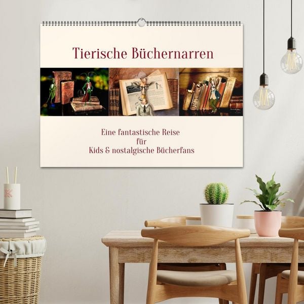 Produktbild: Tierische B&uuml;chernarren (Wandkalender 2026 DIN A2 quer), CALVENDO Monatskalender