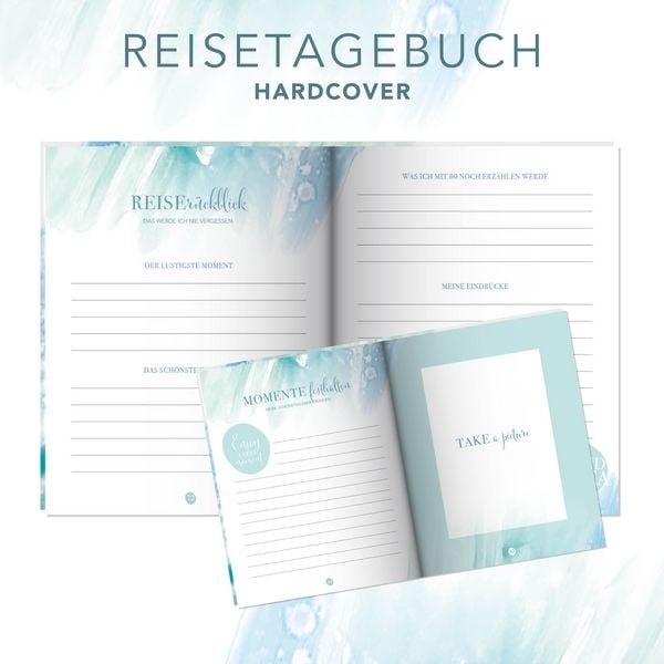Produktbild: Reisetagebuch zum selber Schreiben inkl. Postkarten, Sammeltasche und herausnehmbaren Reiseplaner. Hardcover Urlaubstagebuch mit inspirierenden Zitaten zum Ausf&uuml;llen f&uuml;r bis zu 3 Wochen, inkl. Reisetipps. Stay Inspired! by Lisa Wirth