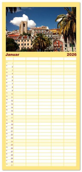 Produktbild: Familienplaner 2026 - Portugal mit 5 Spalten (Wandkalender, 21 x 45 cm) CALVENDO