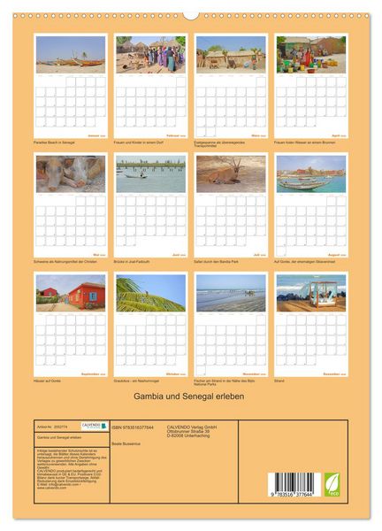 Produktbild: Gambia und Senegal erleben (hochwertiger Premium Wandkalender 2026 DIN A2 hoch), Kunstdruck in Hochglanz