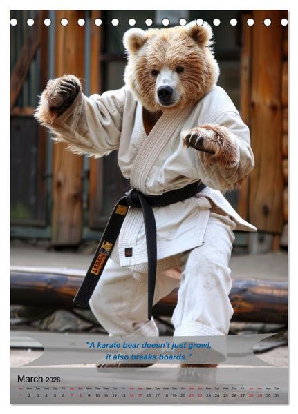 Produktbild: Great fun with animal karate fighters (Desk Calendar 2026 DIN A5 portrait), CALVENDO 12 Month DeskCalendar