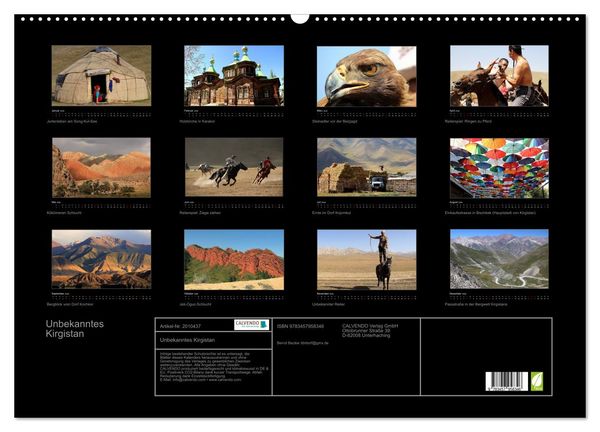 Produktbild: Unbekanntes Kirgistan (Wandkalender 2026 DIN A2 quer), CALVENDO Monatskalender