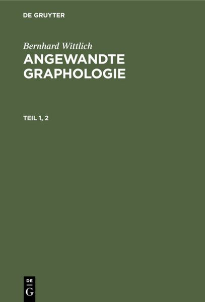 Produktbild: Angewandte Graphologie. Teil 1, 2
