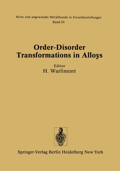 Produktbild: Order-Disorder Transformations in Alloys